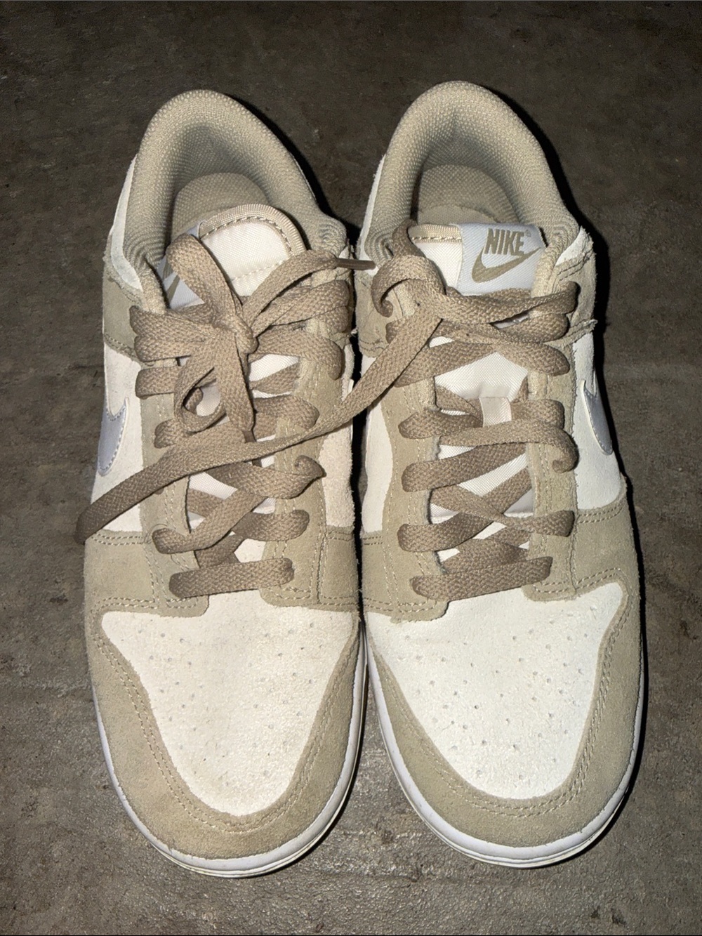 Nike Neutral Beige and White Low-Top Sneakers